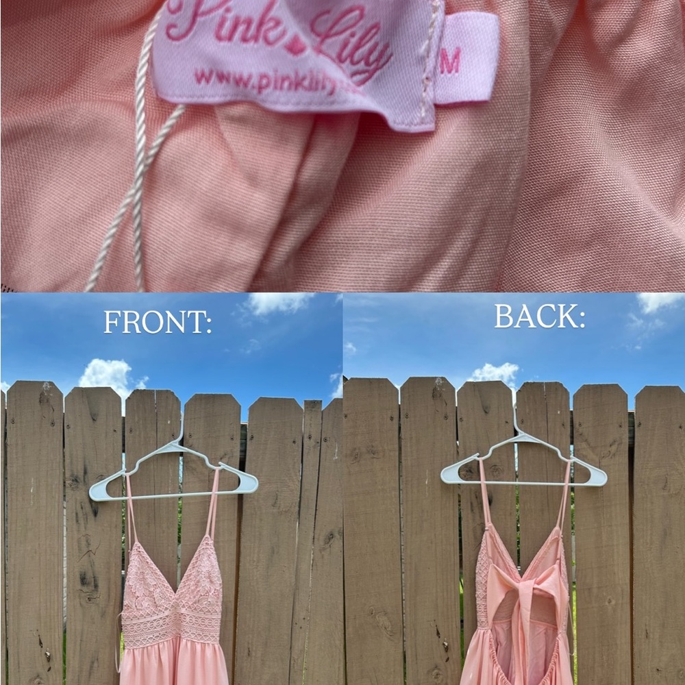 Pink Lily Soft Pink Backless Dress